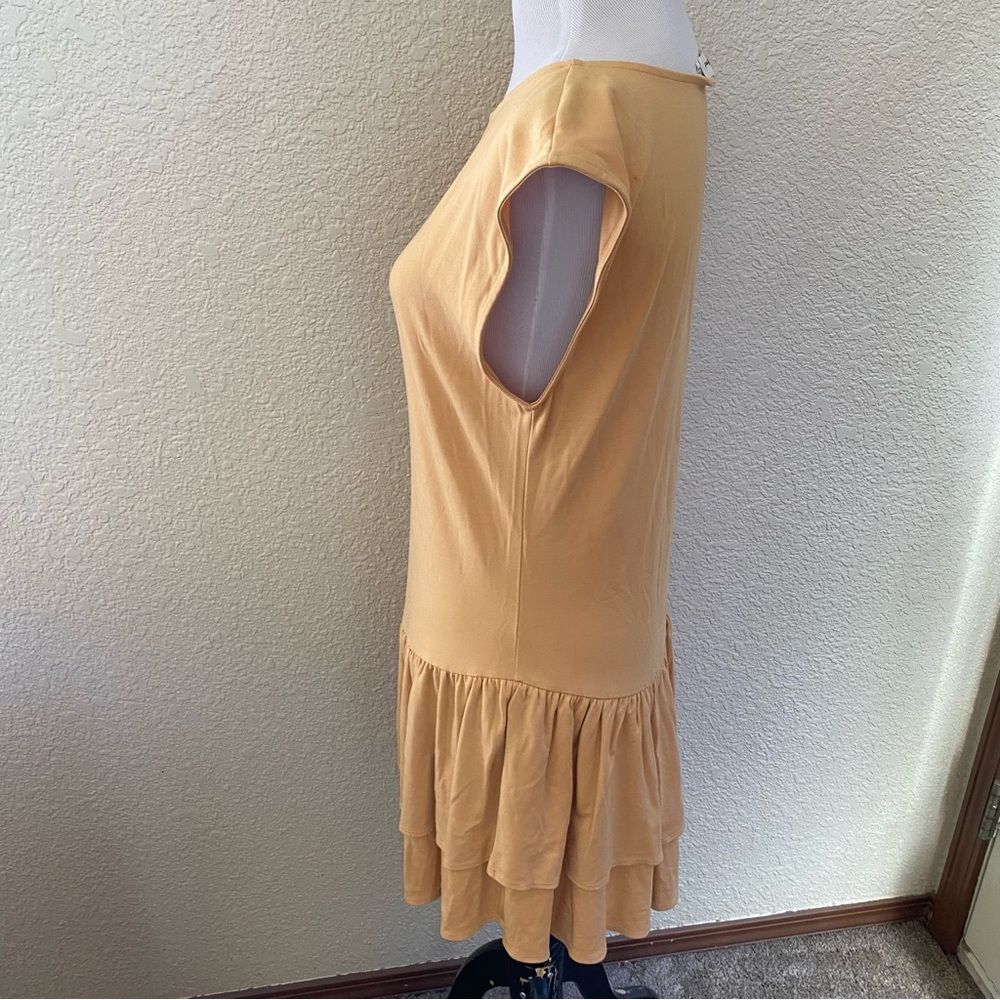 Wilfred Aritzia Bloomsbury Apricot Peach Sleeveless Ruffle Dress Tiered Skirt - Picture 3 of 10